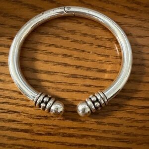 Brighton Pretty Tough Stud open hinged bangle Bracelet. Silver plated